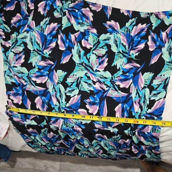 G.I.L.I. Women's Black/Floral One Shoulder Printed Knit Dress Size 1x - Picture 10 of 10